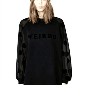 Rare/disc* lazy oaf weirdo sheer sleeve sweater OS